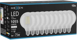 Mexen Vintis 10x LED крушка с нажежаема жичка E27, G95, 8W, Неутрална - 4000K, 1055 lm, (L157-E27-0840-00x10)