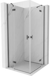 Mexen Mist-H Cabină de duș Duo batantă 85 x 85 cm, transparentă, gri armat periat - 8A5-085L-085P-66-00 (8A5-085L-085P-66-00)