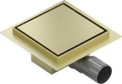 Mexen Flat-Q M13 квадратен подов сифон 15 x 15 см, златен четкан - 1A10015 (1A10015)