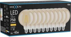 Mexen Vintis 10x LED филтърна крушка E27, G125, 8W, Топла - 2700K, 750 lm, кехлибар (L158-E27-0827-50x10)