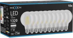 Mexen Vintis 10x LED нажежаема жичка E27, G80, 10W, Неутрална - 4000K, 1320 lm, прозрачен (L155-E27-1040-00x10)