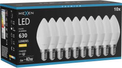 Mexen Nova 10x LED крушка E14, C37, 6W, Топла - 3000K, 630 lm - L102-E14-0630-01x10 (L102-E14-0630-01x10)