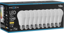 Mexen Nova 10x LED крушка E27, A60, 12W, Топло - 3000K, 1260 lm - L100-E27-1230-01x10 (L100-E27-1230-01x10)