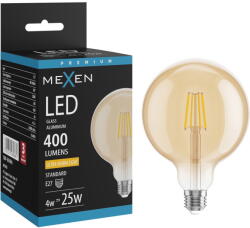 Mexen Vintis LED филаментна крушка E27, G125, 4W, Топла - 2200K, 400 lm, кехлибар (L158-E27-0422-50)