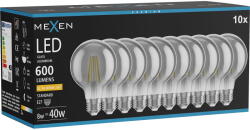 Mexen Vintis 10x LED крушка филамент E27, G80, 8W, Топла - 2200K, 600 lm, димно-сива (L155-E27-0822-70x10)