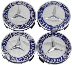 AutoHelix MSA Set 4 Capace Jante Aliaj Mercedes-Benz 75mm Albastre (MERC75MM)
