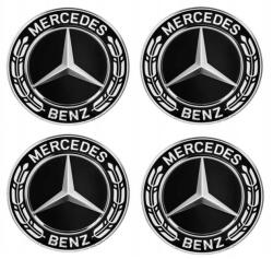 AutoHelix MSA Set 4 Capace Jante Aliaj Mercedes 75mm Negre (MERC75MMN)