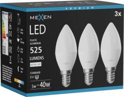 Mexen Nova 3x LED крушка E14, C37, 5W, Неутрална - 4000K, 525 lm - L102-E14-0540-01x03 (L102-E14-0540-01x03)