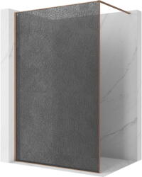 Mexen Kioto панел за душ Walk-in 140 x 200 см, графитен crackle 12 мм, четкан мед (800-140-101-65-44-X)