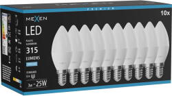 Mexen Nova 10x LED крушка E14, C37, 3W, Студена - 6500K, 315 lm - L102-E14-0365-01x10 (L102-E14-0365-01x10)