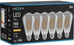 Mexen Vintis 6x LED крушка с жичка E27, ST64, 10W, Топло - 2200K, 780 lm, опушен - L152-E27-1022-70x06 (L152-E27-1022-70x06)
