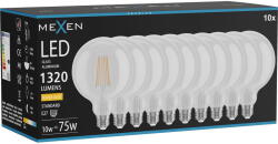 Mexen Vintis 10x LED нажежаема осветителна крушка E27, G125, 10W, Топла - 2700K, 1320 lm, (L158-E27-1027-00x10)