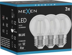 Mexen Vintis 3x LED филамент крушка E27, G45, 4W, 55 lm, синя - L156-E27-04XX-47x03 (L156-E27-04XX-47x03)