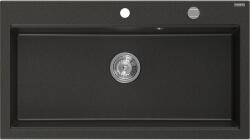 Mexen Slido chiuvetă din granit cu 1 compartiment 900 x 500 mm, negru/auriu metalizat, sifon cromat - 6528901005-75 (6528901005-75) Chiuveta