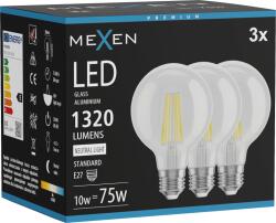 Mexen Vintis 3x светодиодна лампа на филaмент E27, G80, 10W, Неутрална - 4000K, 1320 lm, (L155-E27-1040-00x03)