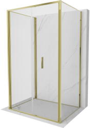 Mexen Exo-3S 3-стенна сгъваема душ кабина 80 x 90 см, прозрачна, златна (816-080-090-50-00-3S)