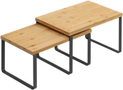 SongmicsHome CEZAR bambusz rendszerező szett, 2 db, barna/fekete SongmicsHome