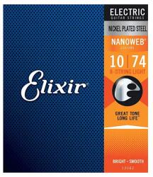 Elixir NanoWeb (12062) 8-String Light 10-74 - elektromos húrkészlet