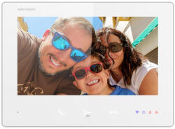 Hikvision DS-KH7300EY-WTPE2/White Kétvezetékes HD video-kaputelefon beltéri egység, 7" TFT kijelző, 1024x600 felbontás, WiFi, fehér (DS-KH7300EY-WTPE2-White)
