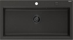 Mexen Slido chiuvetă de granit cu 1 compartiment 900 x 500 mm, negru/auriu metalic, sifon negru - 6528901005-75-B (6528901005-75-B) Chiuveta