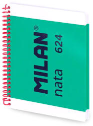 MILAN Caiet cu spirala A5, 80 file, dictando, MILAN Nata 624 verde