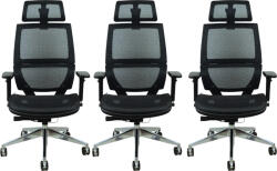 Mercury 3PACK TAURUS JNS-426A ergonómikus irodai szék, fekete (3 db)