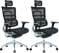 Mercury 2PACK Ergonomikus irodai szék ORION JNS-801, W-11 fekete (sima hálós szövet), polírozott csillagtalp (2 db)