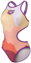 arena one morning light swimsuit tech back purple/rose multi xl - uk38