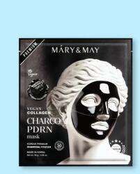 Mary & May Mască facială cu colagen vegan și polinucleotide Vegan Collagen Charcoal PDRN Mask - 30 g / 1 buc Masca de fata
