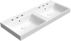 SAPHO Gsi Nubes dupla kerámia mosdó 120x50 cm 3 csaplyukkal és ExtraGlaze bevonattal, fehér 9625311 (9625311)