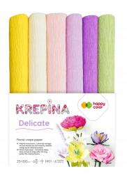 Happy Color Virágkötő Krepp 25x100 6 Színes MIX Delicate Dekoratív 140% (HC-HA-3650-2510-MIX-D-21220)