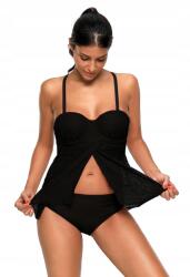  Fekete tankini /csipkés felső (1) M