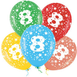 PartyPal Lufi, évszámos csillagos (8) 5 db/csomag/vegyes színekben