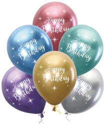 PartyPal Lufi, Happy Birthday, króm, 6 db/cs