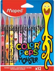 Maped Filctoll készlet, 2, 8 mm, kimosható, MAPED Color`Peps Monster 12 különböző szín (IMA845400)
