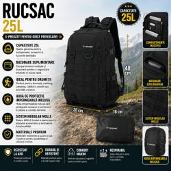  SMARTECH Rucsac De Drumetie 25L, Sistem MOLLE, Husa Impermeabila Inclusa