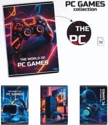 Lastva tűzött füzet A/5, kockás, 52 lapos, PC Games (COK-84751) - officetrade
