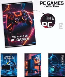 Lastva tűzött füzet A/4, kockás, 52 lapos, PC Games (COK-84737) - officetrade