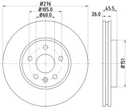 Hella 2 x 8DD355116-351 Féktárcsa