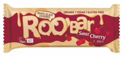 Roobar Baton cu visine invelit in glazura alba bio 30g Roobar