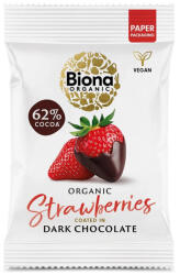 biona Capsuni invelite in ciocolata neagra bio 45g Biona