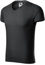 Malfini 146 Slim Fit V-neck férfi póló ébenszürke színben (1469415)