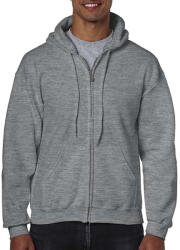 Gildan GI18600 unisex cipzáros kapucnis pulóver - graphite heather szín (gi18600gph-xl)