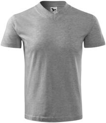 Malfini 102 V-neck unisex póló sötétszürke melírozott színben (1021213)
