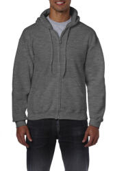Gildan GI18600 unisex cipzáros kapucnis pulóver - dark heather szín (gi18600dh-2xl)