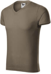 Malfini 146 Slim Fit V-neck férfi póló army színben (1462918)