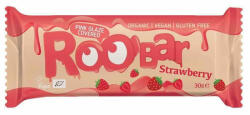 Roobar Baton cu capsuni invelit in glazura roz bio 30g Roobar