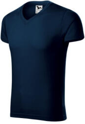 Malfini 146 Slim Fit V-neck férfi póló tengerészkék színben (1460213)