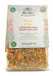 Pasta Natura Paste Risoni tricolore cu mazare, linte si naut bio 250g Pasta Natura