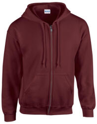 Gildan GI18600 unisex cipzáros kapucnis pulóver - maroon szín (gi18600ma-xl)